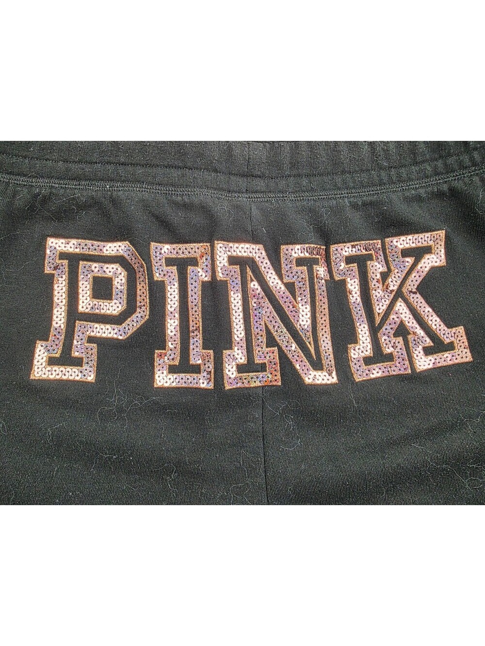 Victorias Secret PINK Bling Gold Sequined Sweat Shorts Large - Picture 5 of 5